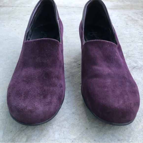 Aquatalia Violeta Wedges Purple Suede Loafers Slip On Shoes Waterproof 7 - Picture 4 of 6